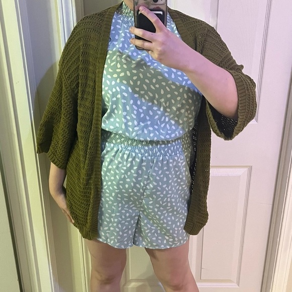 ModCloth Cotton Creation Oversized Cardigan in Avocado Green size S/M - Picture 7 of 8